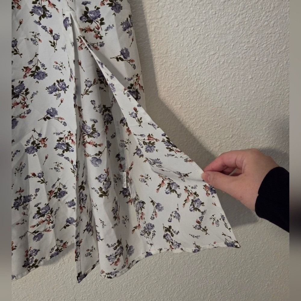 Prairie Milkmaid Floral Print Midi Summer Dress Size Medium - Picture 7 of 8